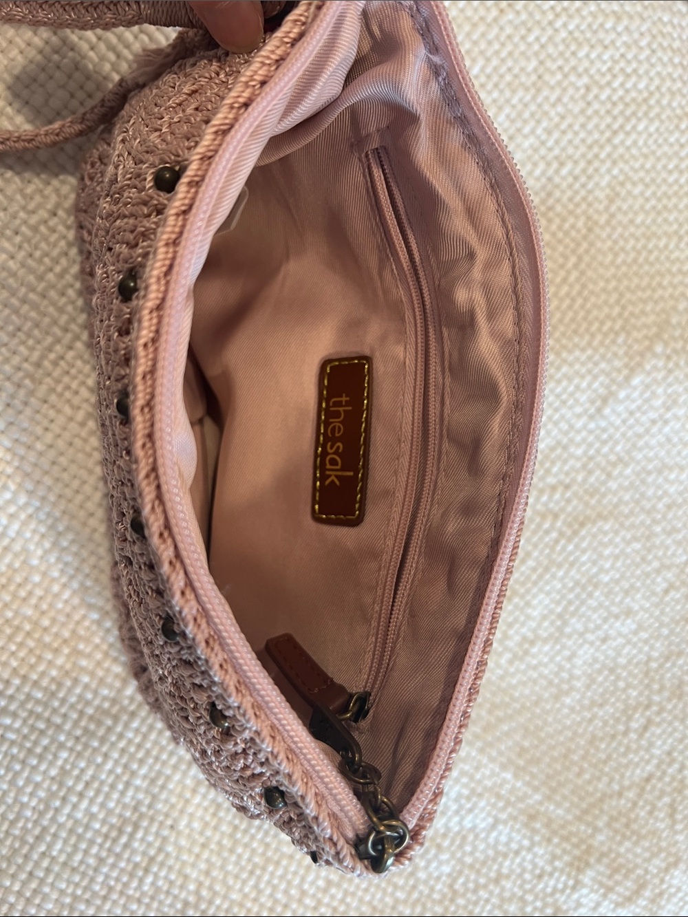 The SAK Crochet Wristlet Pouch in Dusty Rose - Women Bags - Picture 3 of 3
